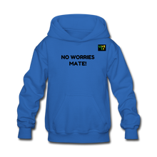 Load image into Gallery viewer, LIVE IT Kids Aussie NO WORRIES MATE original Hoodie - royal blue
