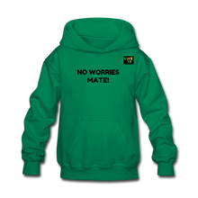 Load image into Gallery viewer, LIVE IT Kids Aussie NO WORRIES MATE original Hoodie - kelly green
