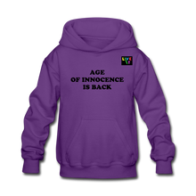 Load image into Gallery viewer, LIVE IT Kids AGE OF INNOCENCE IS BACK original Hoodie - purple
