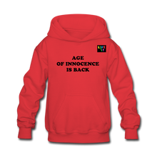 Load image into Gallery viewer, LIVE IT Kids AGE OF INNOCENCE IS BACK original Hoodie - red
