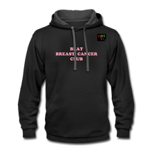 Load image into Gallery viewer, LIVE IT Pride Breast Cancer Unisex BEAT CLUB original Contrast Hoodie - black/asphalt
