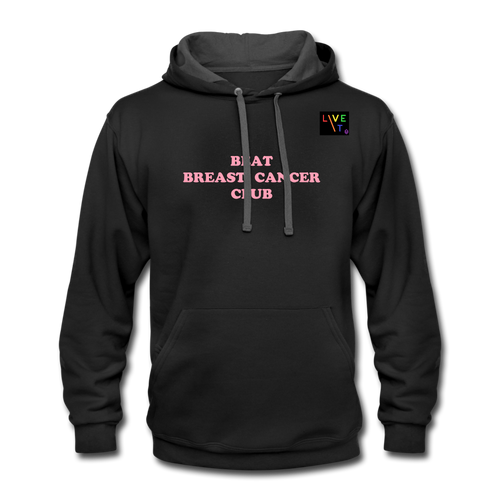 LIVE IT Pride Breast Cancer Unisex BEAT CLUB original Contrast Hoodie - black/asphalt