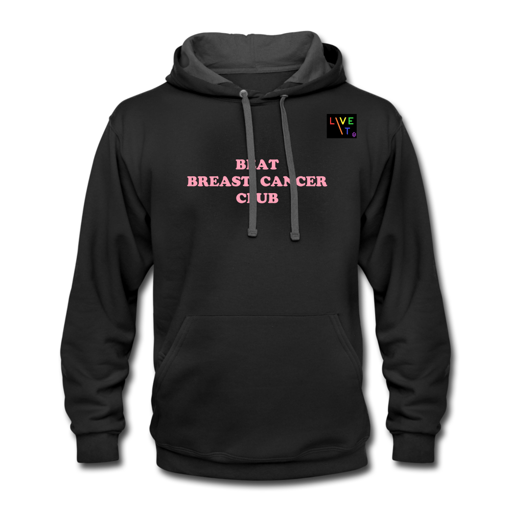 LIVE IT Pride Breast Cancer Unisex BEAT CLUB original Contrast Hoodie - black/asphalt