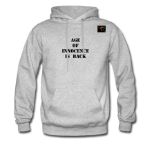 Load image into Gallery viewer, LIVE IT Pride Unisex AGE OF INNOCENCE IS BACK original Hoodie - heather gray
