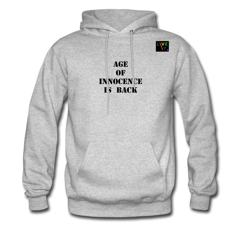 LIVE IT Pride Unisex AGE OF INNOCENCE IS BACK original Hoodie - heather gray