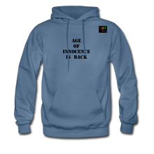 Load image into Gallery viewer, LIVE IT Pride Unisex AGE OF INNOCENCE IS BACK original Hoodie - denim blue
