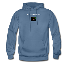 Load image into Gallery viewer, LIVE IT Pride Unisex GRATITUDE original Hoodie - denim blue
