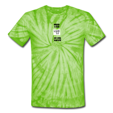 Load image into Gallery viewer, LIVE IT Unisex &quot;LIVE IT CLUB&quot; original Tie Dye T-Shirt - spider lime green
