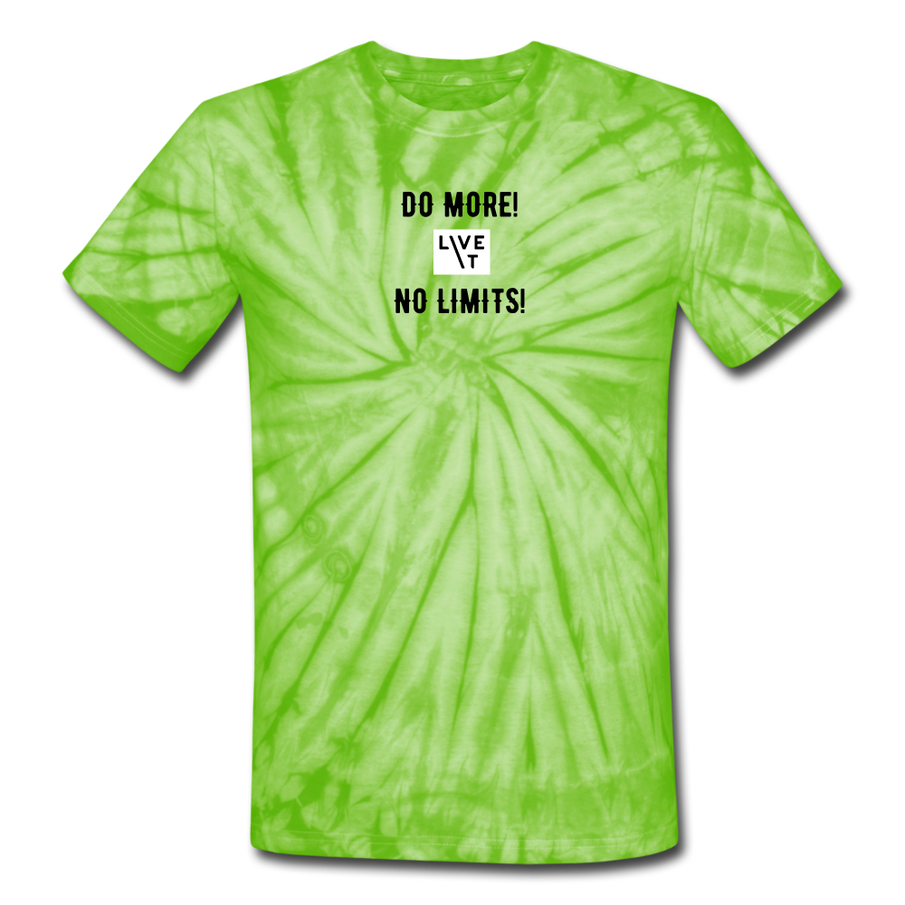 LIVE IT Unisex DO MORE NO LIMITS original Tie Dye T-Shirt - spider lime green