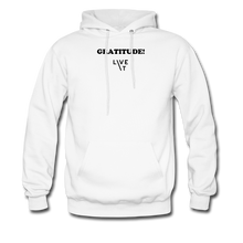 Load image into Gallery viewer, LIVE IT Men&#39;s GRATITUDE original Men&#39;s Hoodie - white
