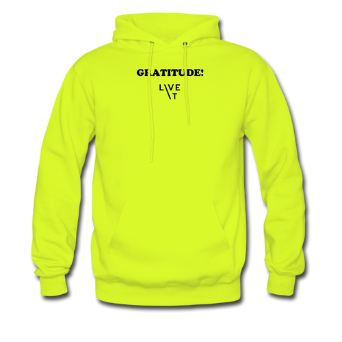 LIVE IT Men's GRATITUDE original Men's Hoodie - safety green