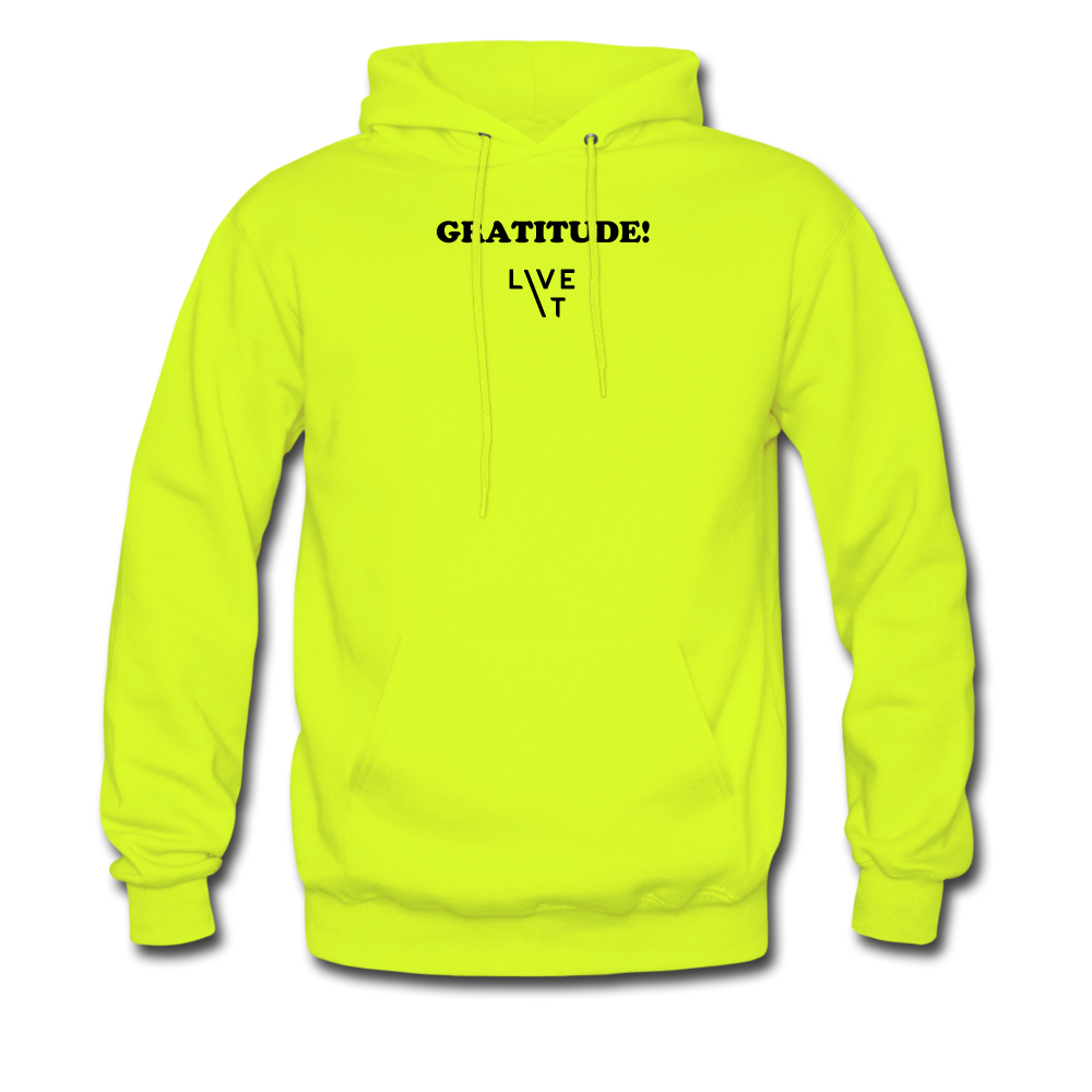 LIVE IT Men's GRATITUDE original Men's Hoodie - safety green