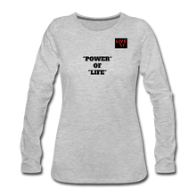 Load image into Gallery viewer, LIVE IT Women&#39;s POWER OF LIFE original Women&#39;s Slim Fit Long Sleeve T-Shirt - heather gray
