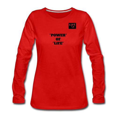 LIVE IT Women's POWER OF LIFE original Women's Slim Fit Long Sleeve T-Shirt - red