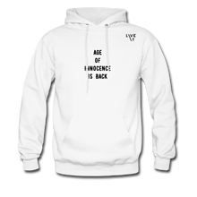 Load image into Gallery viewer, LIVE IT Men&#39;s AGE OF INNOCENCE IS BACK original Men&#39;s Hoodie - white
