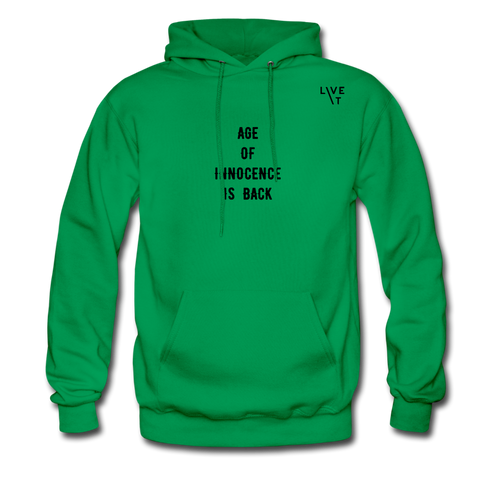 LIVE IT Men's AGE OF INNOCENCE IS BACK original Men's Hoodie - kelly green