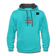 Load image into Gallery viewer, LIVE IT Pride Unisex &quot;PRIDE CLUB&quot; original Contrast Hoodie - scuba blue/asphalt
