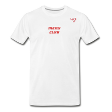 Load image into Gallery viewer, LIVE IT Men’s &quot;MEN&#39;S CLUB&quot; original Men&#39;s Organic T-Shirt - white
