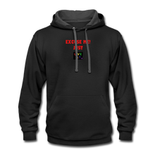 Load image into Gallery viewer, LIVE IT Pride Unisex EXCUSE ME JUST LIVE IT original Contrast Hoodie - black/asphalt
