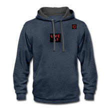 Load image into Gallery viewer, LIVE IT Unisex original Contrast Hoodie - indigo heather/asphalt
