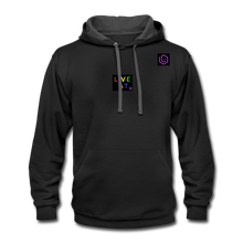 Load image into Gallery viewer, LIVE IT Pride Unisex original Contrast Hoodie - black/asphalt
