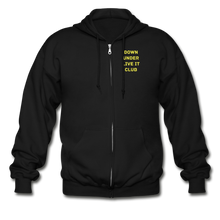 Load image into Gallery viewer, LIVE IT Aussie Unisex DOWN UNDER CLUB original Zip Hoodie - black
