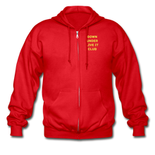 Load image into Gallery viewer, LIVE IT Aussie Unisex DOWN UNDER CLUB original Zip Hoodie - red
