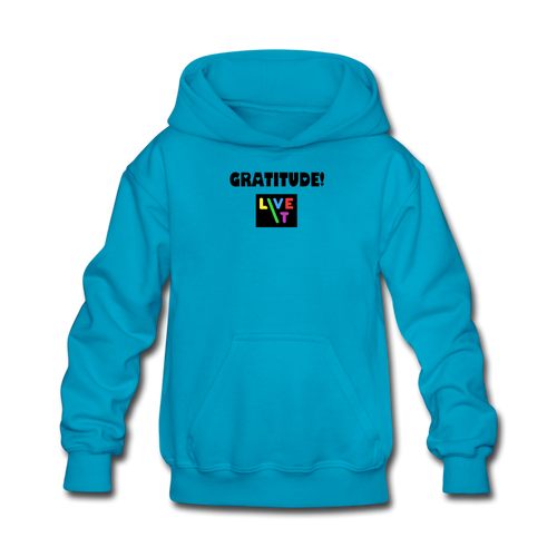 LIVE IT Kids GRATITUDE original Hoodie - turquoise