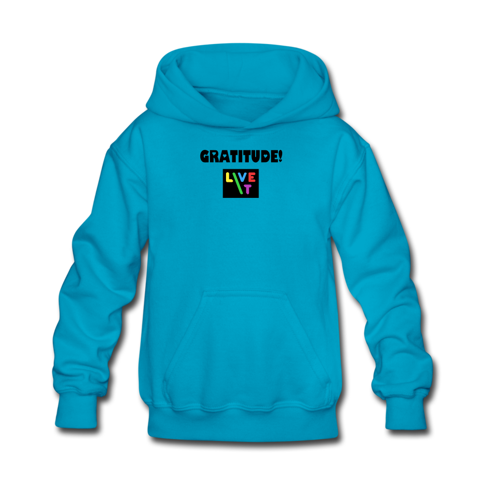 LIVE IT Kids GRATITUDE original Hoodie - turquoise