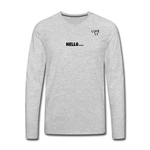 LIVE IT Men's HELLO GOODBYE original Men's Long Sleeve T-Shirt - heather gray