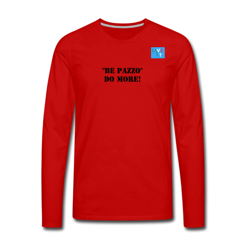 LIVE IT Men's Italia BE PAZZO DO MORE original Men's Long Sleeve T-Shirt - red