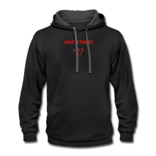 Load image into Gallery viewer, LIVE IT Unisex GRATITUDE original Contrast Hoodie - black/asphalt
