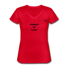 Load image into Gallery viewer, LIVE IT Women&#39;s POWER OF LIFE original Women&#39;s V-Neck T-Shirt - red
