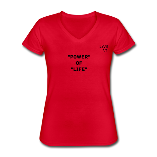 LIVE IT Women's POWER OF LIFE original Women's V-Neck T-Shirt - red