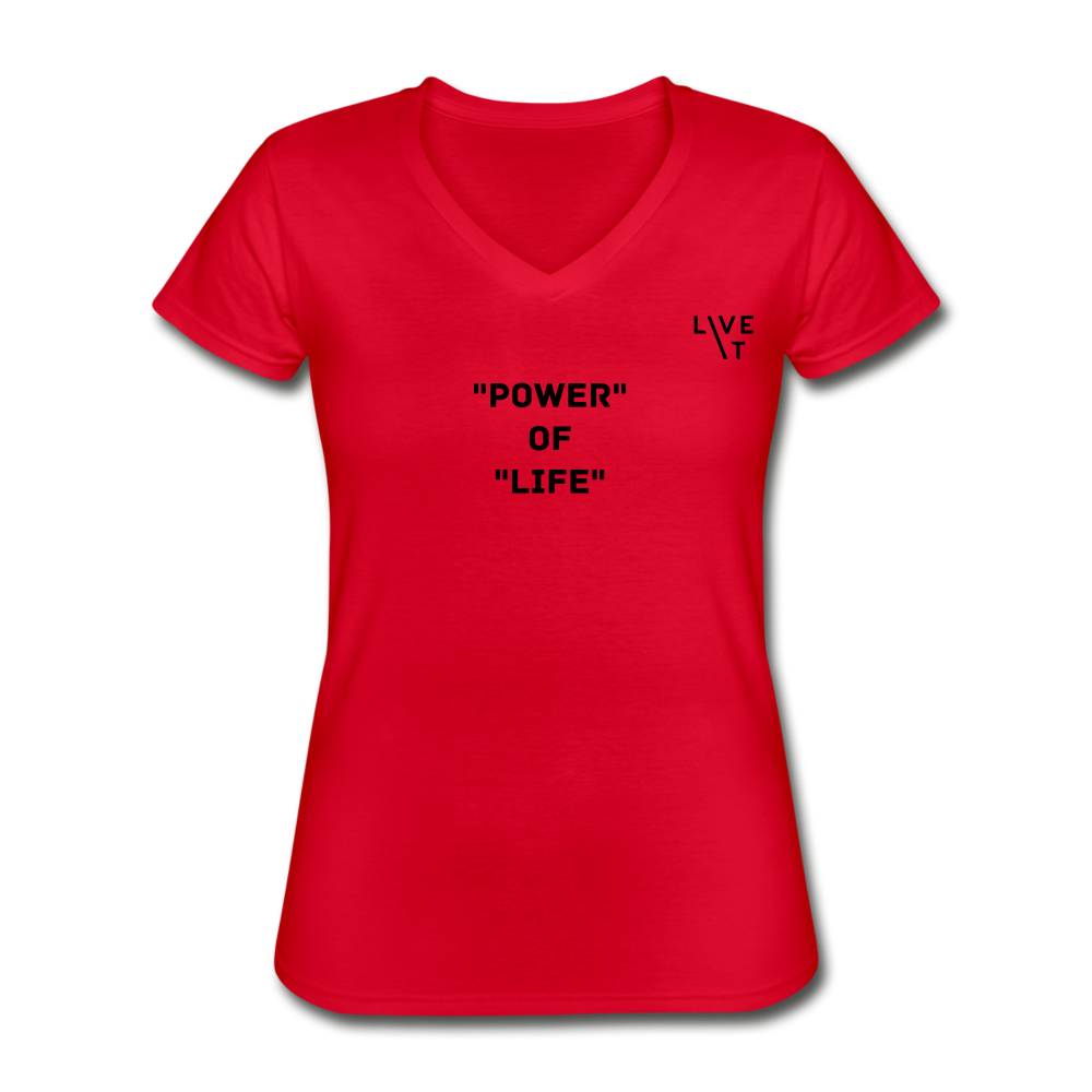 LIVE IT Women's POWER OF LIFE original Women's V-Neck T-Shirt - red