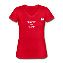 Load image into Gallery viewer, LIVE IT Women&#39;s POWER OF LIFE original Women&#39;s V-Neck T-Shirt - red
