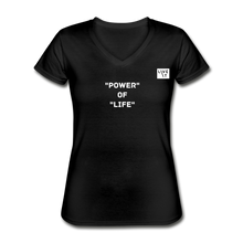 Load image into Gallery viewer, LIVE IT Women&#39;s POWER OF LIFE original Women&#39;s V-Neck T-Shirt - black
