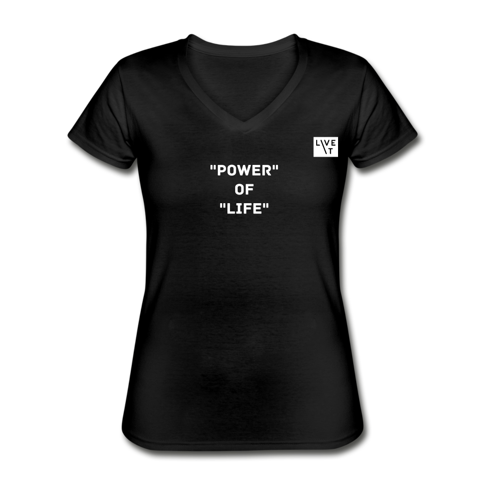 LIVE IT Women's POWER OF LIFE original Women's V-Neck T-Shirt - black