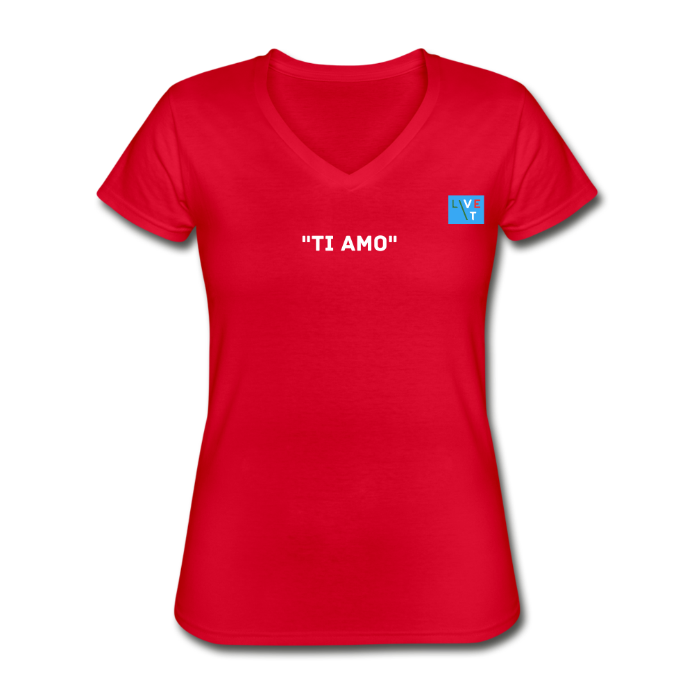 LIVE IT Italia Women's TI AMO original Women's V-Neck T-Shirt - red