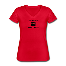 Load image into Gallery viewer, LIVE IT Women&#39;s DO MORE NO LIMITS original Women&#39;s V-Neck T-Shirt - red
