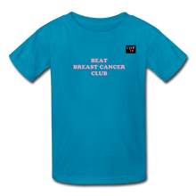 Load image into Gallery viewer, LIVE IT Kids Breast Cancer BEAT CLUB original Youth T-Shirt - turquoise
